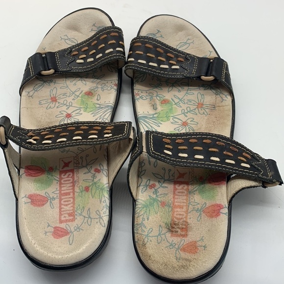 Pikolinos Black Leather Slip on sandals Sz EU 41. BSN0908F - Picture 5 of 7